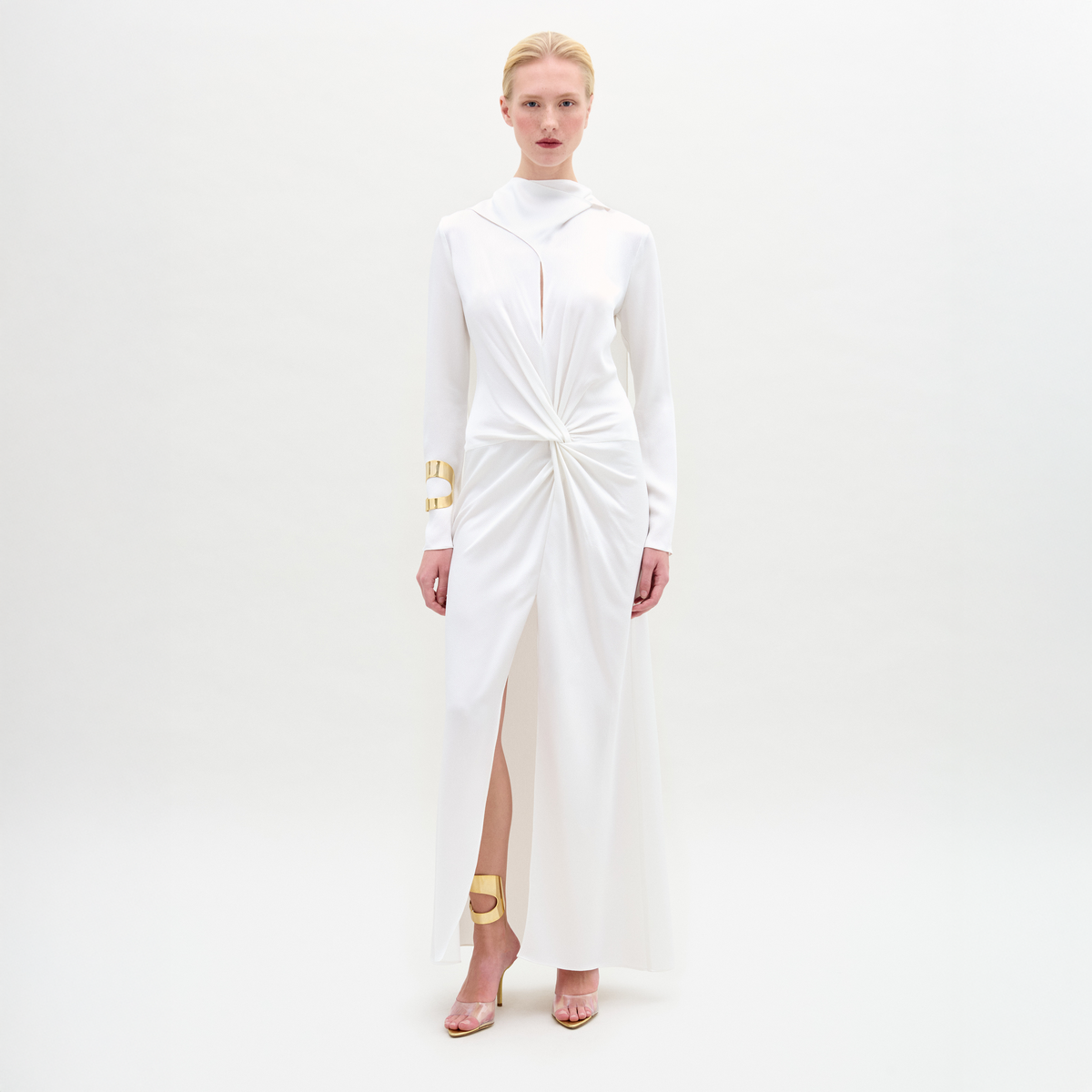 High Neck Sheath Maxi Dress