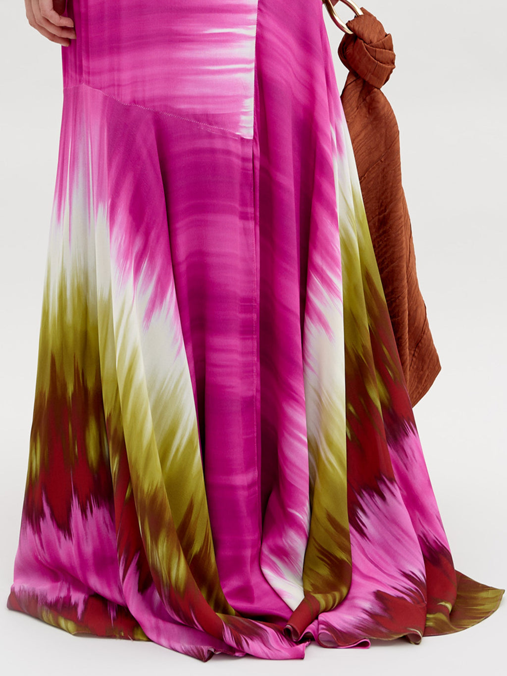 Pink Green Gradient Tie Maxi Dress