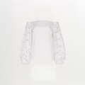 White Off - the - Shoulder Blouse with Puff Sleeves