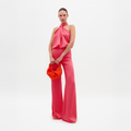 Pink Off-Shoulder Wide-Leg Set