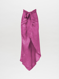 Magenta Satin Tie-Waist High-Waisted Skirt